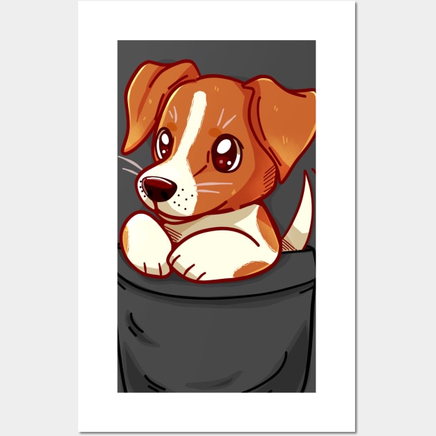 Pocket Cute Jack Russell Terrier Wall Art by TechraPockets